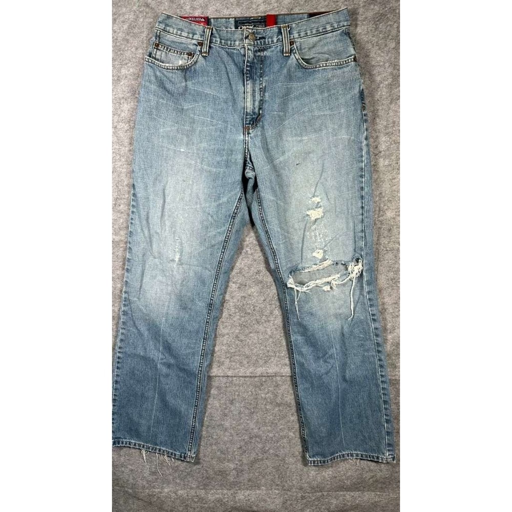 Vintage Quicksilver Quik‎ Jean Mens 32x32 Y2K Distressed Whiskers Baggy Skater